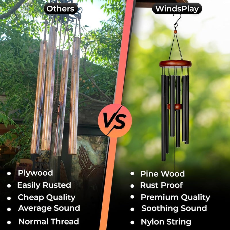 Windsplay Best Memorial Wind Chimes for Outside - 32.5" Sympathy Wind Chimes Memorial Gifts for Loss of Loved One - in Remembrance Gifts - Best Bereavement Gift Idea for Loss of Loved One - Unique Funeral Gift - Image 5